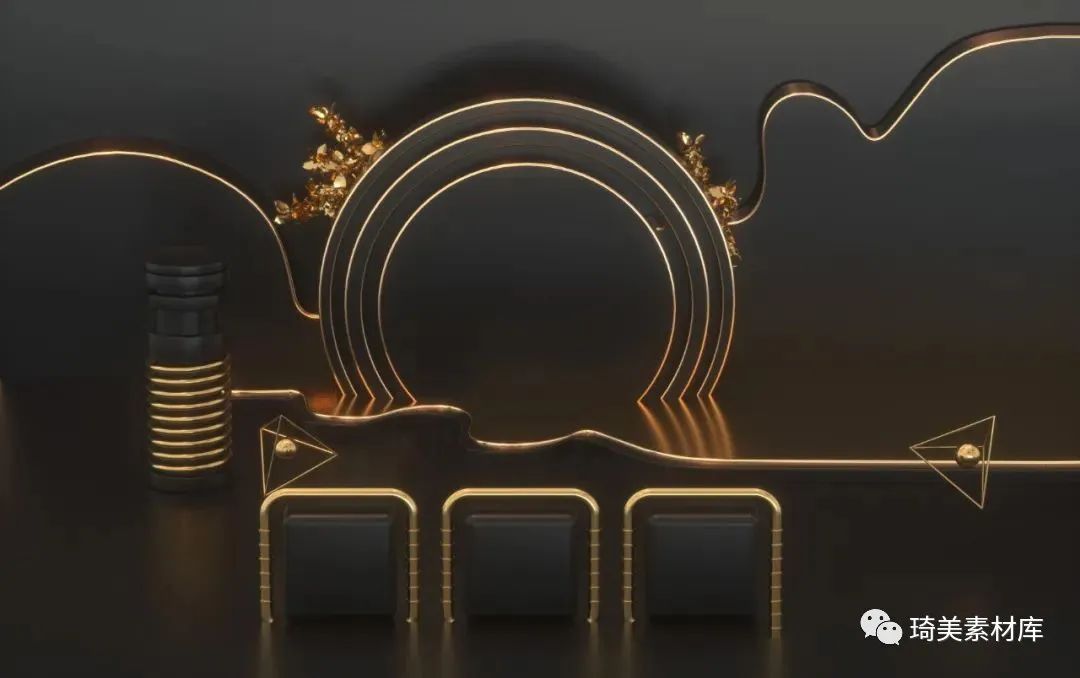 C4D炫酷舞台场景,C4D三维空间,C4D梦幻场景,C4D黑金电商场景,C4D产品及展示模型_琦美素材库，让您的设计少走弯路~