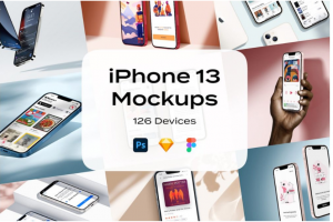 126款时尚逼真iPhone 13 Pro苹果智能手机屏幕演示样机模板 iPhone 13 mock