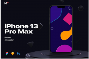 8款高级质感苹果iPhone 13 Pro Max手机屏幕演示样机模板 8 Custom mocku