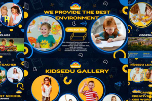 PR模板-多彩少儿教育培训机构儿童电视节目包装幻灯片展示模板