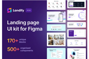 时尚网站登录界面web设计ui套件figma模板源文件 Landify – Landing Page