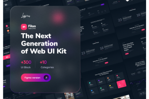 现代简约网站登陆页设计UI套件素材 Filon Web UI Kit _ 300+ Artboard