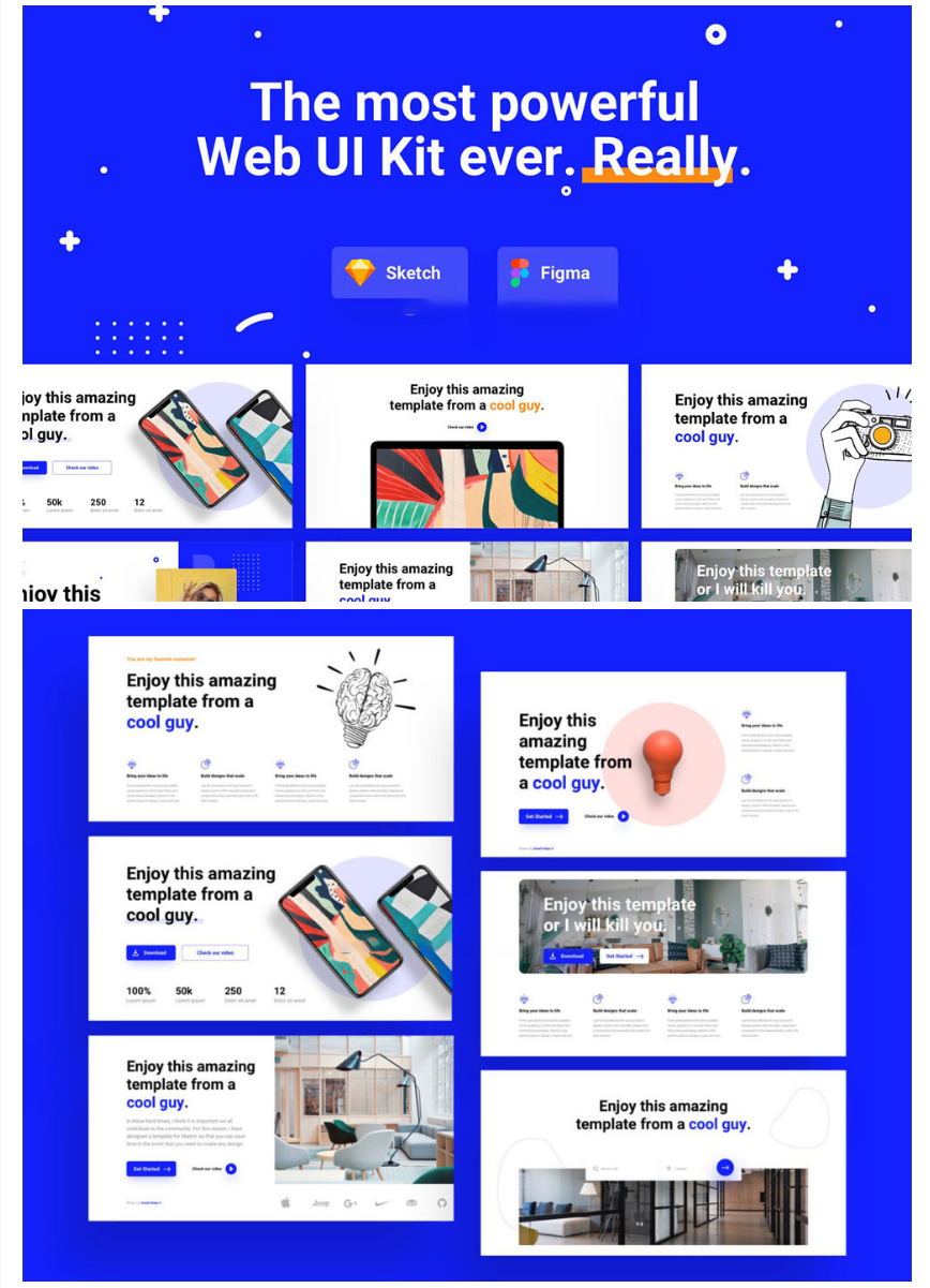 创意设计师作品集企业介绍网站界面设计Web UI套件素材FIGMA模板下载 Bloc Web UI_琦美素材库,让您的设计少走弯路~