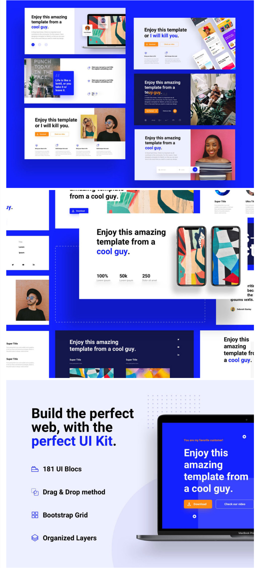 创意设计师作品集企业介绍网站界面设计Web UI套件素材FIGMA模板下载 Bloc Web UI_琦美素材库,让您的设计少走弯路~