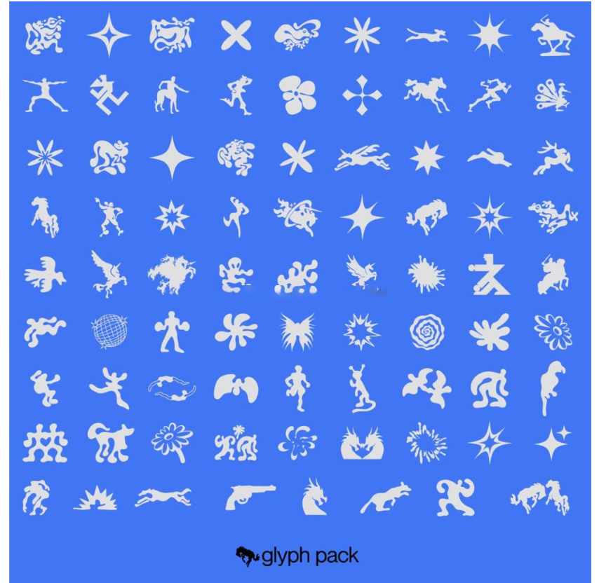 复古Y2K创意人物剪影Logo徽标徽章字体抽象图案图形AI矢量设计套装_琦美素材库，让您的设计少走弯路~