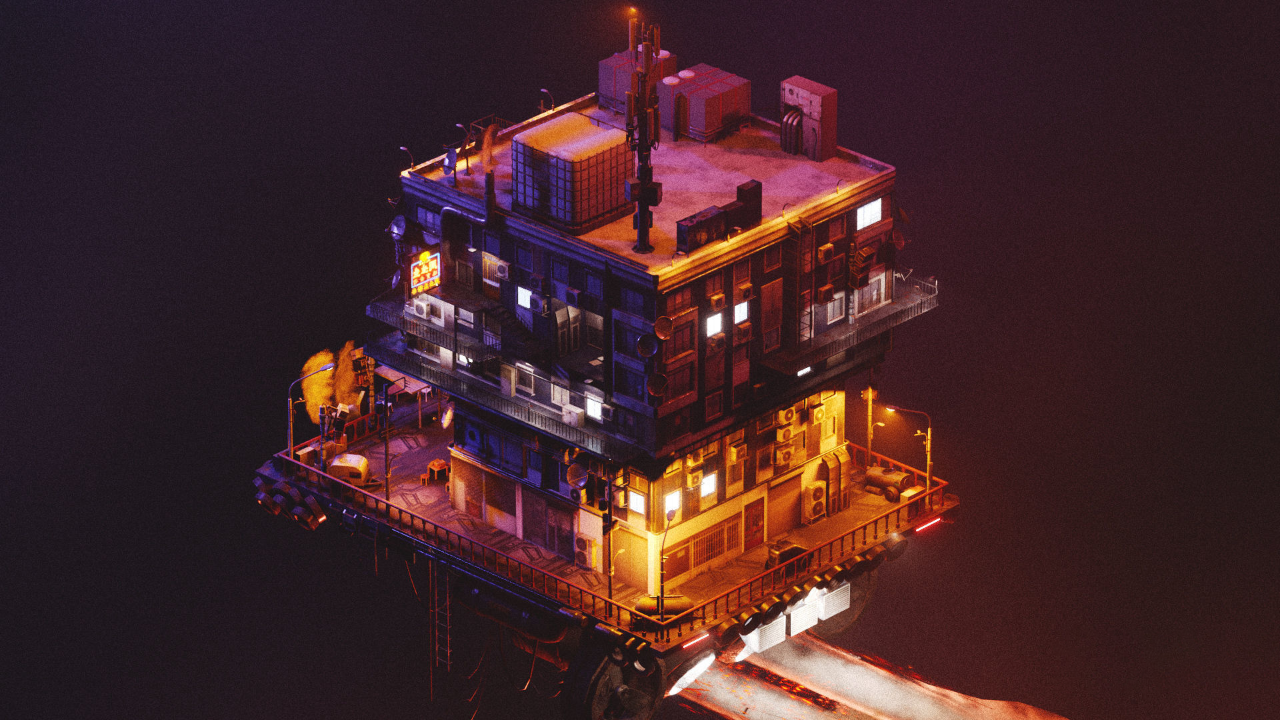 赛博朋克建筑Blender模型C4D素材OBJ模型合集_琦美素材库,让您的设计少走弯路~