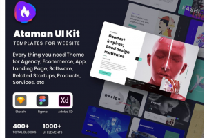 时尚多用途企业网站界面设计WEB UI套件素材包 Ataman Web UI Kit – Templ