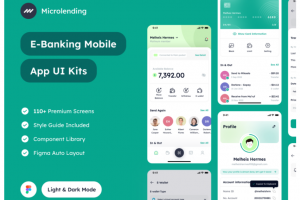 200+屏金融理财银行贷款应用程序界面设计APP UI套件素材 Microlending – Ban