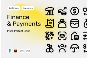 204个银行金融理财app应用网站icon线性图标ai矢量设计素材