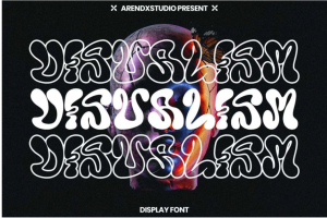 80年代复古扭曲Y2K风海报标题杂志排版装饰英文字体下载 Visualism Font