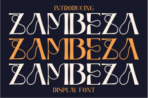 80年代复古经典海报杂志专辑封面标题设计逆反差装饰英文字体 Zambeza – Display Fo