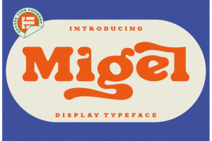 复古卡通有趣圆润粗体海报标签标题徽标logo设计衬线英文字体 Migel – Display Typ