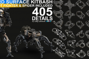 405款硬表面机械零件3D模型机器人模型