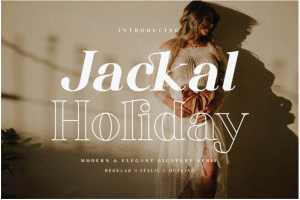 时尚优雅女性化杂志名片排版标题logo徽标设计衬线英文字体安装包 Jackal Holiday