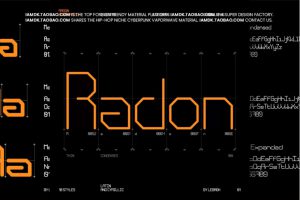 未来智能科幻斜角几何工业风无衬线英文字体安装包 Studio Innate – Radon