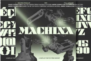 未来科幻工业风几何厚重粗体无衬线英文字体安装包 Studio Innate – Machina