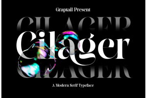 现代优雅女性化曲线品牌推广海报杂志标题设计衬线英文字体素材 Cilager – Modern Ser