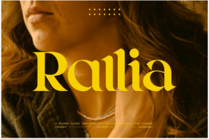 现代经典复古圆角品牌推广海报标题logo设计衬线英文字体安装包 Rallia _ Modern Cl