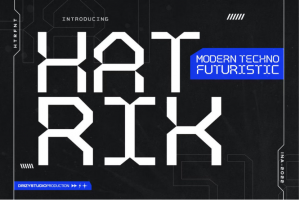未来科幻机能工业风几何斜角无衬线英文字体安装包 Hatrik – Modern Futuristic