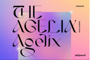 现代独特杂志封面标题徽标logo设计酸性英文字体包 AGELIX – Modern Serif Ty