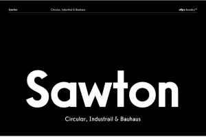 15款现代工业包豪斯风标题徽标Logo设计几何感无衬线英文字体家族 Sawton Font Fami