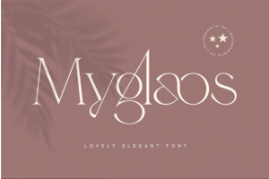 优雅奢华品牌标志Logo包装标题设计衬线英文字体包 Myglaos Font