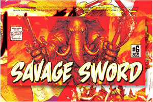 复古国潮风狂野毛笔书法笔刷效果手写英文字体安装包PS设计素材 Savage Sword Font F