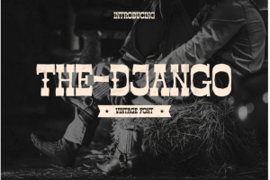 复古经典电影标题海报排版徽标logo设计无衬线英文字体 The Django – Vintage F