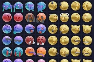 立体3D趣味潮流创意emoji表情包fig文件png免扣素材笑脸设计元素