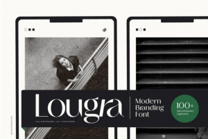 时尚优雅化妆品品牌标题Logo设计无衬线英文字体素材 Lougra – Modern Brandin