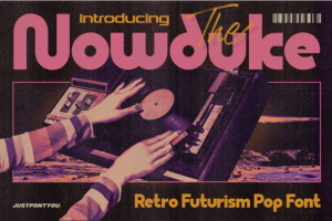未来派复古粗野蒸汽波风Y2K音乐海报标题设计英文字体安装包 Nowduke – Retro Futu