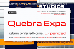 现代时尚几何学海报标题徽标Logo设计无衬线英文字体家族 Quebra Expa Font Fami