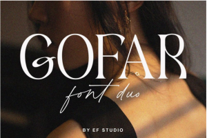 现代时尚婚礼杂志排版品牌logo设计衬线英文字体安装包 Gofar _ Font Duo