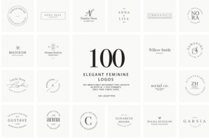 100款优雅品牌Logo标志徽标符号设计PSAI设计素材合集