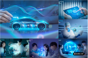 14款未来创意科幻医疗新能源汽车VR科技主视觉KV海报设计PSD分层源文件