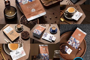 21款咖啡品牌VI包装名片提案效果图场景展示PS贴图样机模板PS设计素材