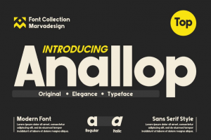 现代时尚几何风产品标题徽标Logo设计无衬线英文字体素材 Anallop – A Modern Sa