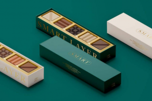 高端巧克力糕点礼盒包装纸设计展示效果图PSD样机模板素材
