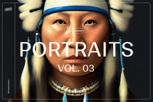 100幅复古原始部落首领祖先土著人物头像插图JPG背景图设计素材