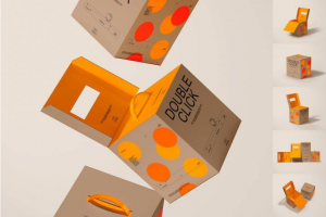 6款高级产品礼品礼物包装盒纸盒快递盒设计贴图PSD样机模板素材