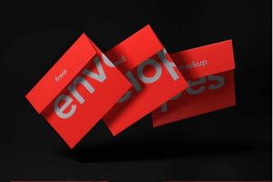 时尚品牌VI标志LOGO设计办公信封设计展示贴图PSD样机模板