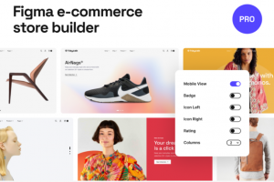 100+极简服装鞋子电子商城在线购物网站界面设计Figma模板素材
