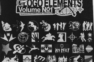 120款潮流复古酸性艺术Y2K千禧年日式港台LOGO徽标元素AI矢量设计素材