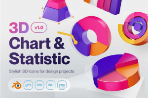 20款时尚独特信息图表数据统计3D图标Icons设计素材合集