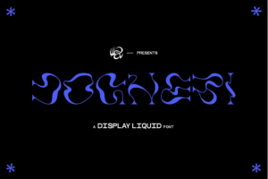 潮流复古酸性扭曲液体海报标题LOGO设计PSPROCREATE英文字体安装包