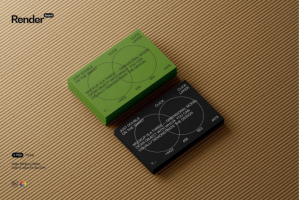 高级品牌LOGO设计个人商务名片卡片展示贴图PSD样机模板
