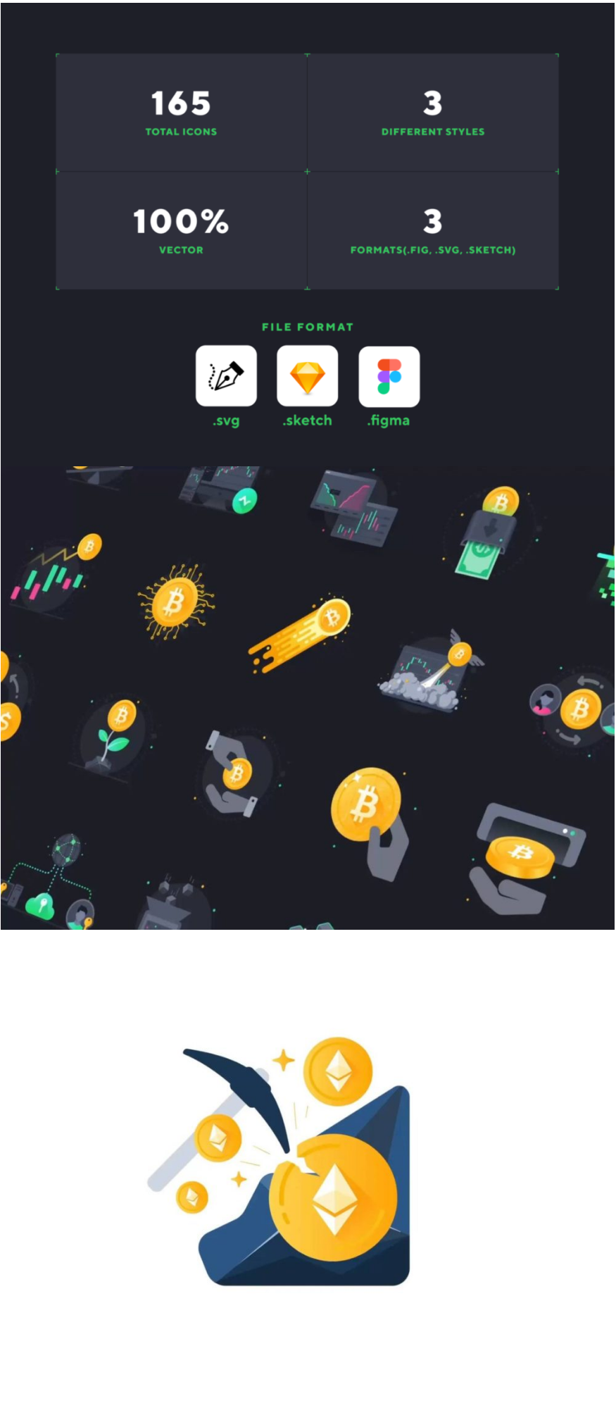 165款数字加密货币网站APP界面设计3D图标Icons设计素材包_琦美素材库，让您的设计少走弯路~