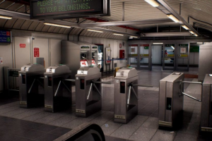 UE模型 地铁闸口地下通道车站场景3D设计素材包