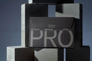 10款高级品牌VI设计信封名片手提袋画册展示贴图PSD样机模板