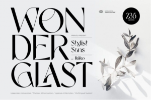 时尚波西米亚北欧风品牌杂志包装标题LOGO设计PSAI英文字体安装包